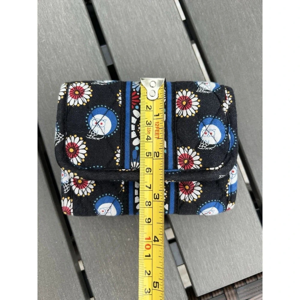 Vera Bradley Trifold Pocket Wallet Compact Coin Purse Night‎ Owl Red White Blue - Picture 9 of 10